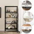 thumbnail image 4 of Costway 5-Tier Foldable Storage Shelves Adjustable Collapsible Organizer Rack with Wheels, 4 of 10