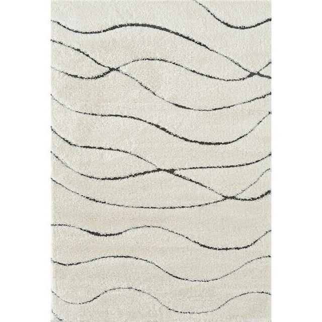 Amer Rug SIR125176 5 ft. 1 in. x 7 ft. 6 in. Sirocco 12 Shag Area Rug - Cream