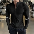 thumbnail image 2 of WTOBBY Men's Breathable Stretch Fit Long Sleeve Jacket, Quick Dry Sports Fitness Coat, Lightweight Outdoor Training Wear for Running and Gym,Black L, 2 of 4