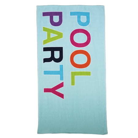 Oh Hello, Single Beach Towel - Pool Party Print - 100% Cotton - 32