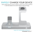 thumbnail image 3 of ONE Dock (APPLE CERTIFIED) Power Station Dock, Stand & Built-In Lightning Charger for Apple Watch Smart Watch (Series 1,2,3, Nike+), iPhone X/10/8/8 Plus/7/7Plus/6s/6s, iPad & iPod (Aluminum) Silver, 3 of 7