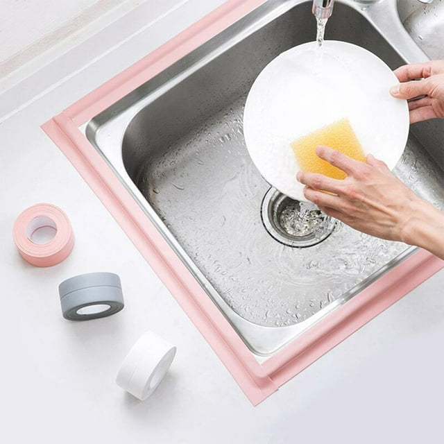 3Pcs PVC Sealing Strip Self-Adhesive 3.2m Edge Anti-Mildew Bathtub Corner Protector Waterproof Anti-Mildew Bathtub Corner Tapes Kitchen Shower Floor Pink