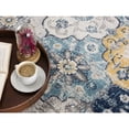 thumbnail image 5 of HomeRoots 524882 8 ft. Blue & Grey Floral Washable Non Skid Round Area Rug, 5 of 5