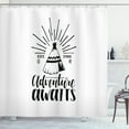 thumbnail image 1 of Ambesonne Saying Shower Curtain, Monotone Tent and Lettering, 69"Wx84"L, White Black, 1 of 3