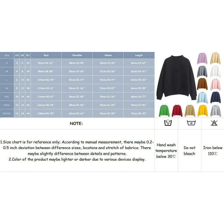 Yubnlvae Crew Neck Sweatshirts Women, Solid Color Long