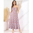 thumbnail image 2 of Vestido de verano hawaiano de primavera GRACE KARIN Maxi Morado S, 2 of 7
