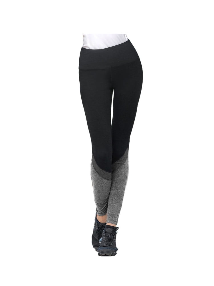 Tangerine Womens Size Small Color Block Leggings, Black Heather/Heather Grey