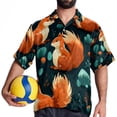 thumbnail image 4 of Squirrel Men's Button Down Casual Hawaiian Print Short Sleeve Summer Beach Shirt, 4 of 6