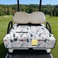 thumbnail image 3 of COEQINE Golf Cart Seat Blanket Towel, Folds Compact for Carrying, 51.2x30.3 Inch Fit for EZGO/Yamaha/Club Car, 4 Compartment Storage, Quilted Comfort Layer, Vintage White Golf Themed, 3 of 8
