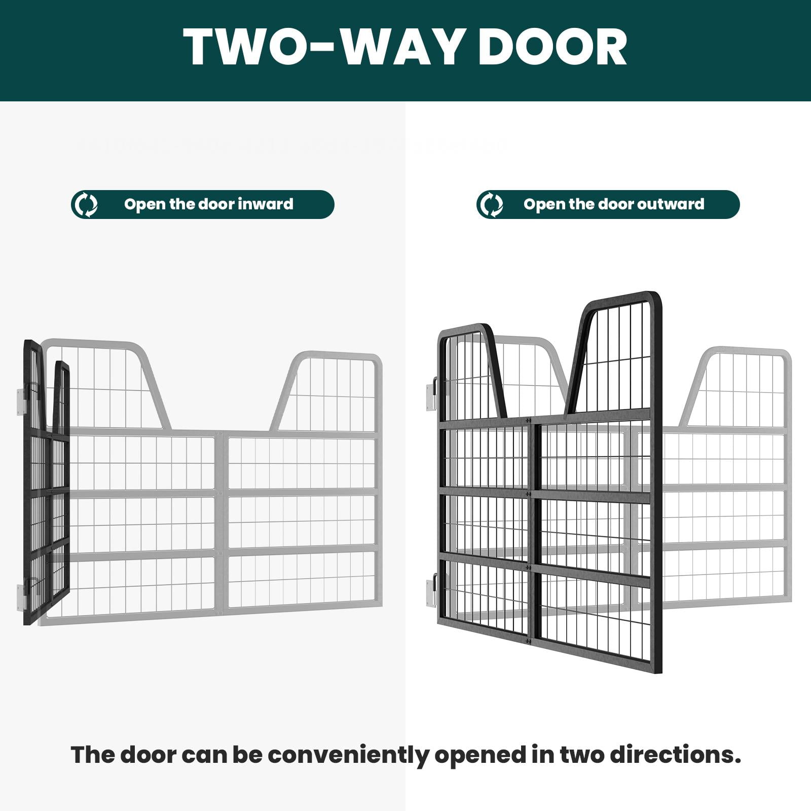 Double-Layer Horse Stall Gates Metal,  Heavy Horse Stall Guard,  Outdoor Animal Containment,  48in × 32in	 Size (0.8in Thickness),  Two-Way Inward/Outward Opening