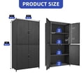 thumbnail image 4 of ModFusion 63-in Outdoor Storage Shed, Black Weatherproof Wicker Patio Cabinet with Double Doors – Garden & Tools Organizer, 4 of 10