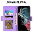 thumbnail image 4 of Compatible with Samsung Galaxy S22 Ultra 5G Wallet Phone Case and Tempered Glass Screen Protector Flip Credit Card Holder Stand Mandala Flower Cell Cover for S22ultra 22S S 22 S22ultra5g 6.8 Purple, 4 of 9