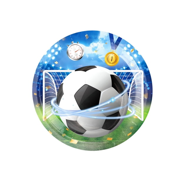 Juego de vajilla para fiesta de fútbol, para 10 invitados, de papel, para la Copa del Mundo o cumpleaños infantiles
