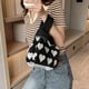 thumbnail image 5 of Bolsos De Mano Bolso de viaje de muñeca de punto informal simple portátil hecho a mano para vacaciones de fin de semana, 5 of 9
