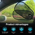 thumbnail image 3 of 2PCS Car Side Windows Shades, Anti-glare Suction Cup Door Sunshade, Adjustable & Rotatable Baby Universal for Driver Passenger Rear (Black) -, 3 of 6