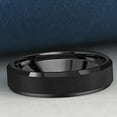 thumbnail image 5 of Pompeii3 Men's Brushed Black Tungsten 6mm Beveled Ring Wedding Band, 5 of 5