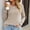 Khaki, variant on Womens Solid Round Neck Sweater Long Sleeve Loose Fit Soft Lightweight Casual Everyday Top Black L