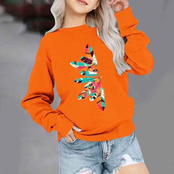 Avtoify Children Long Sleeve Shirts Children's Shirt Long Sleeved T-shirt Printed Round Neck Short Top Suitable for Boys and Girls Aged 1-12 T-shirts