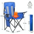 thumbnail image 2 of 2 Pack Outdoor Camping Chairs, Folding/Foldable/Portable Chairs with Cooler Pouch, Mesh Backrest and Cup Holder Pocket for Camping, Hiking, Beach, Blue, 2 of 5
