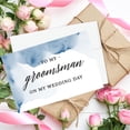 thumbnail image 4 of Koyal Wholesale Groomsmen Wedding Day Gift Cards with Envelopes set of 8 Blue Watercolor On My Wedding Day Cards, 4 of 5