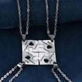 thumbnail image 2 of HTOOO 4 Pcs Puzzle Best Friends Forever Necklaces Stainless Steel Engraved Heart & 3 Pcs Simple Bar BFF Pendant Set Friendship Necklaces, 2 of 4