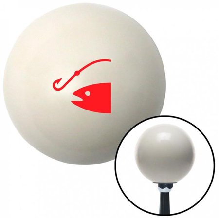 American Shifter Red Fish & Hook Ivory Shift Knob with M16 x 1.5 Insert Shifter Auto Manual Custom