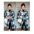 thumbnail image 3 of Zeagoo Womens Plus Size Flannel Plaid Button Down Shirts Long Sleeve Lounge Lapel Tartan Shacket Jacket Long Coats 2025, 3 of 7