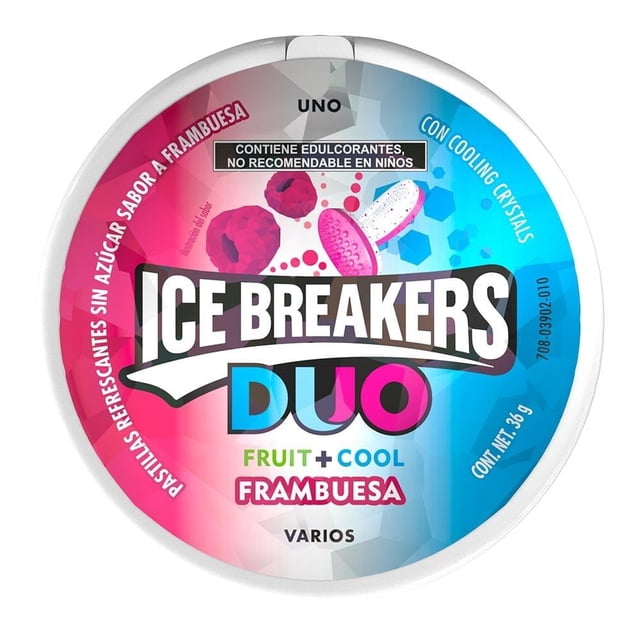 Pastillas refrescantes Ice Breakers Duo sin azúcar sabor frambuesa 36 g
