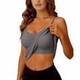 thumbnail image 2 of Aoiroe Womens U Neck Shapewear Built-in Bra Tank High Strechy Sleeveless Slim Fit Tops Camisole Workout Tops Gray L, 2 of 9