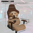 thumbnail image 5 of SCRAWLGOD Labrador Retriever Paw Print Brown Pattern Gaming Chair Slipcover with Armrest Cover, Stretch Desk Chair Covers Removable Computer Reclining Chair Slipcovers Washable Furniture Protector, 5 of 7