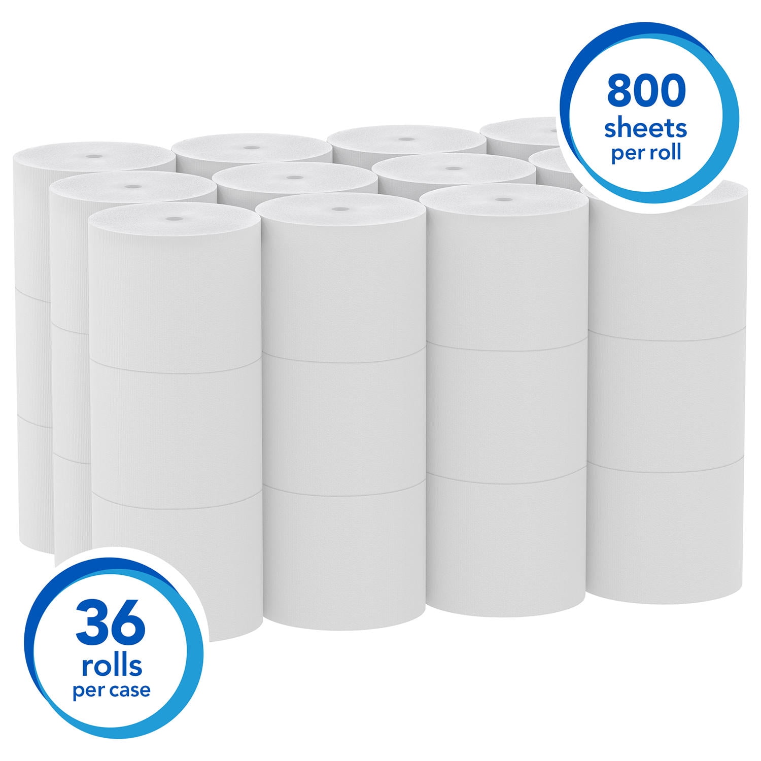 Scott Essential Extra Soft Coreless Standard Roll Bath Tissue, Septic Safe, 2-Ply, White (800 sheets/roll, 36 rolls/carton)