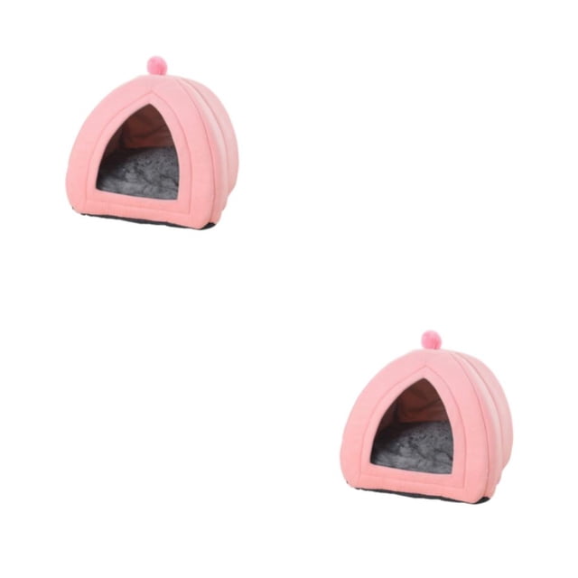 Greeniant Hogar para mascotas, hogar, sala de estar interior, nido de descanso de invierno, tienda para dormir, casa cálida, suministros para Rosa 40x40x42cm 2piezas