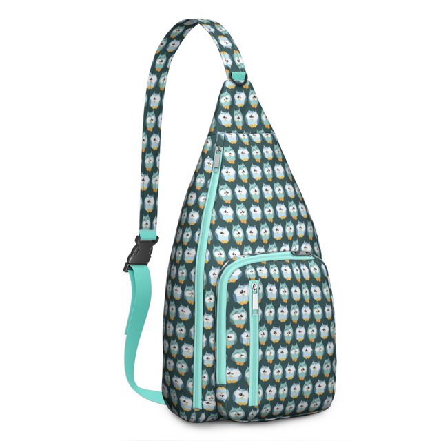 Owl Pattern Travel Sling Bag - Fashionable Crossbody Backpack with USB Charging Port, Perfect for Tech Essentials