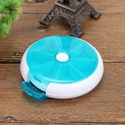 Pill Organizer Weekly,Portable Mini 7 Day Weekly Circular Shape Rotary Case,Pill Case 7 Day 3 Times Medicine Pill Dispenser,Push Button Rotate Pill Planner with 7 Compartments,Cute Fruit Style Box