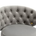 thumbnail image 4 of Velvet Counter Height Bar Stools Set of 2, 360 Degree Swivel Counter Stools with Gold Nailhead Trim and Tufted Back, 36 Inch Bar Chairs for Kitchen Island Cafe Pub, Gray, 4 of 8