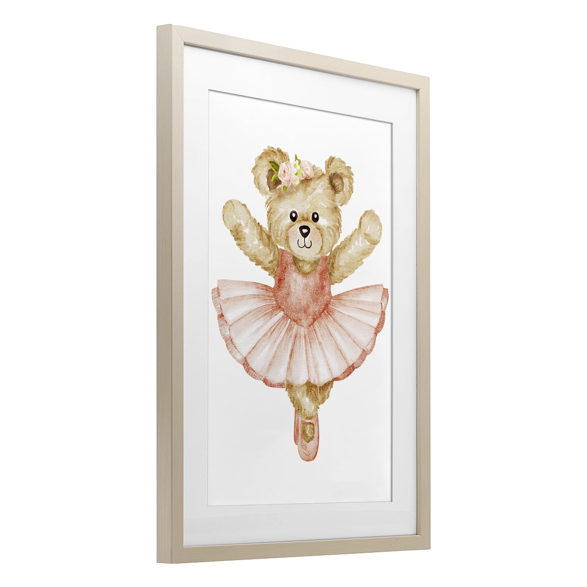 Teddy Bear Ballet Tutu Birch Framed Print Under Glass, design by Amy Hall