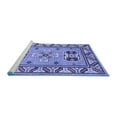 thumbnail image 2 of Ahgly Company Machine Washable Indoor Round Geometric Blue Traditional Area Rugs, 4' Round, 2 of 4