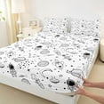 thumbnail image 3 of Homewish Cartoon Rocket 4 Pieces Queen Sheet Sets for Preppy Children Boys,Outer Space Ultra Soft Flat Sheet,Universe Galaxy Planet Queen Fitted Sheet,Ultra Soft Home Decor, 3 of 7
