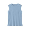 thumbnail image 2 of UACY Tank Tops for Girls Summer Ribbed Knit Tank Tops Solid Color Sleeveless Stretch Shirts Summer Casual Basic Tanks (Light Blue, 9-10 Years), 2 of 7
