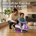 thumbnail image 6 of NovaDrive 12V Kids Ride On Electric Wiggle Car with 2-in-1 Design, Controllable LED Lights, Flashing PU Wheels, Wide Auxiliary Wheels, Triangular Stability, Bluetooth Music, Up to 5 MPH, Ages 3+, 6 of 6