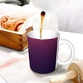 thumbnail image 3 of Yiaed Thunderstorm Violet Purple Print Ceramics Coffee,Large Handle Design,Extra Large Tea and Coffee Cup for Office and Home Mugs, 3 of 6