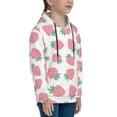 thumbnail image 3 of Lsque Strawberry Patten Youth Hoodie Sweatshirt Pullover with Kangaroo Pocket Boys and Girls Hoodie Warm Hoodie for Kids-Large, 3 of 6