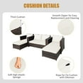 thumbnail image 4 of Gymax 5PCS Outdoor Patio Rattan Conversation Sofa Furniture Set w/ White Cushions, 4 of 10