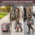 thumbnail image 2 of 4-Wheel Rolling Pet Carrier for Cats & Small Dogs,Collapsible Travel Carrier with Telescopic Handle & Breathable Mesh, 2 of 8