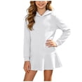 thumbnail image 3 of mgoYE Girls Swim Cover Up UPF 50+ Sun Protection Hoodie Long Sleeve Rash Guard Full Zip Quick Dry Beach Swimsuit Coverup(White,1-2 Years), 3 of 8