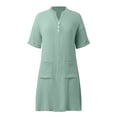 thumbnail image 6 of Afdoent Dresses For Women 2026 Casual V Neck Dress With Pockets And Buttons Comfortable Everyday Spring Summer Dress Flowy Relaxed Fit Beach Vacation Clothes, 6 of 6
