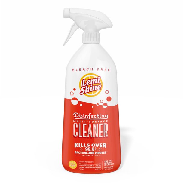 Lemi Shine Disinfecting MultiSurface Spray Cleaner, Kills 99.9 of