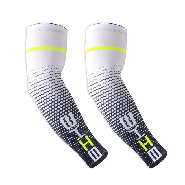 Manga deportiva blanca Manga de brazo de bicicleta al aire libre ligera y transpirable Manga de brazo de seda de hielo para pesca de montañismo para hombres y mujeres