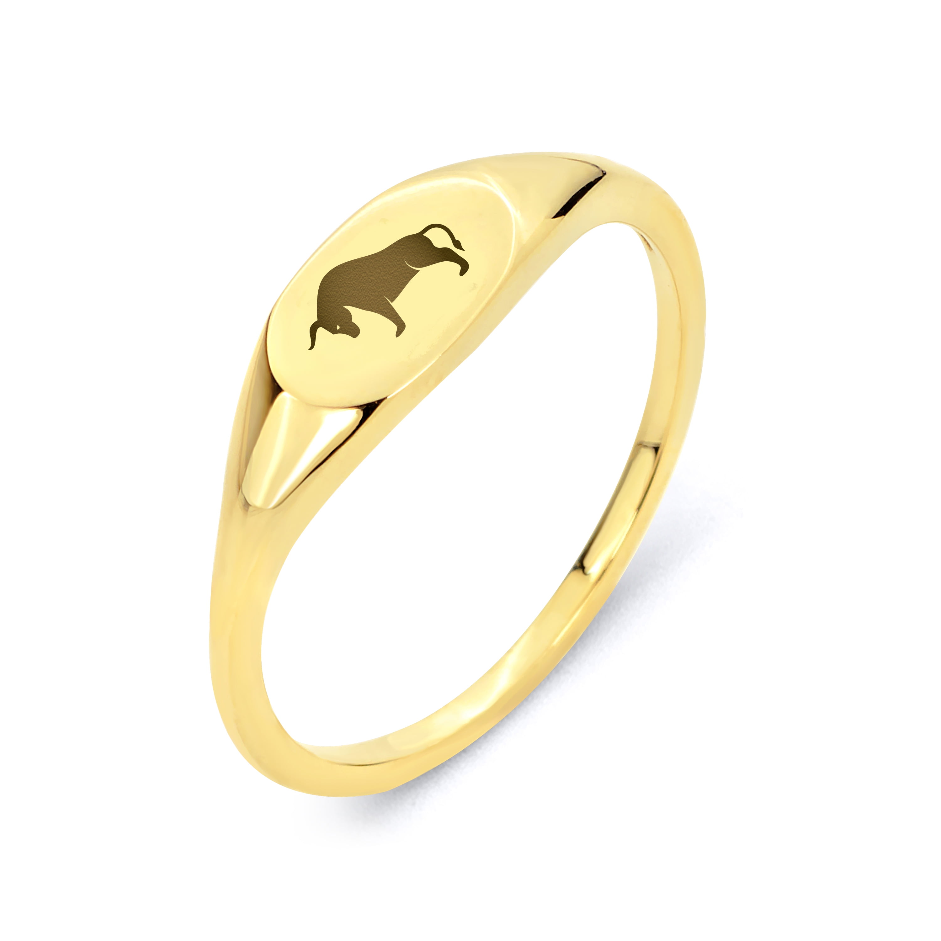 10k Yellow Gold Chinese Zodiac Ring Solid Gold Year of the Ox