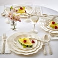 thumbnail image 2 of Vintage Embossed Plastic Salad Plates for Party - 10 PC - Heavy Duty Disposable Dinner Set - 8.75” - Fine China Look Dishes - Perfect for Baby Showers, Weddings and Events - Cream - Chateau Collection, 2 of 2